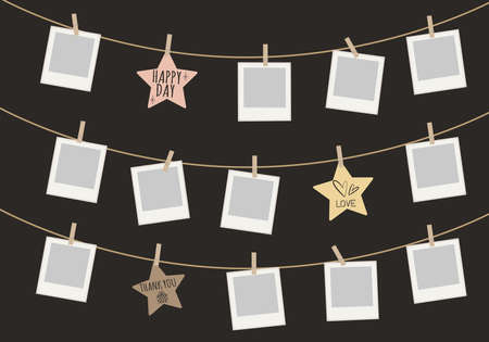 Blackboard-style photo album (photo collage)のイラスト素材