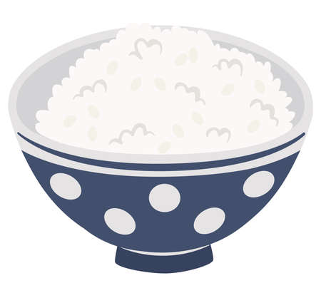 Rice served in a bowlのイラスト素材