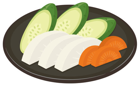 Japanese food
Pickled radish, cucumber and carrotのイラスト素材