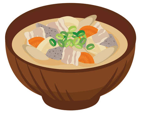 Japanese illustration pork soup
Miso soupのイラスト素材