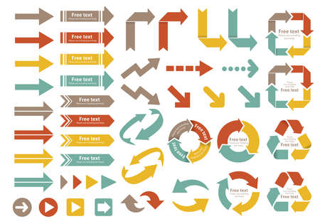 Arrow illustration set of various shapesのイラスト素材