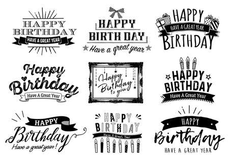 Happy birthday fashionable setのイラスト素材