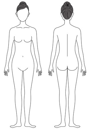 Female body (front and back)のイラスト素材