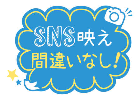 It says "There is no doubt that it will look good on SNS" in Japanese.のイラスト素材