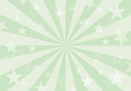 Background material of stars and radial concentrated lines (green)のイラスト素材