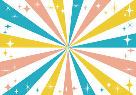 Glitter background material of radial concentrated lines (Retro color)のイラスト素材