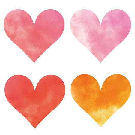 Watercolor heart motif set (Valentine's Day)のイラスト素材