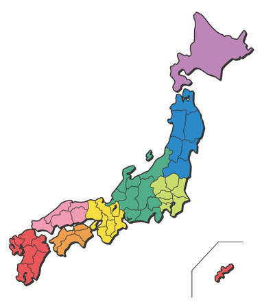 Japan map illustration (Japan map)のイラスト素材