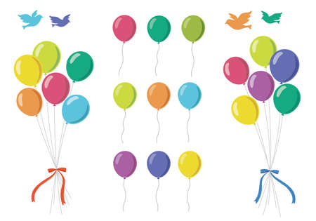 Illustration set of colorful balloonsのイラスト素材