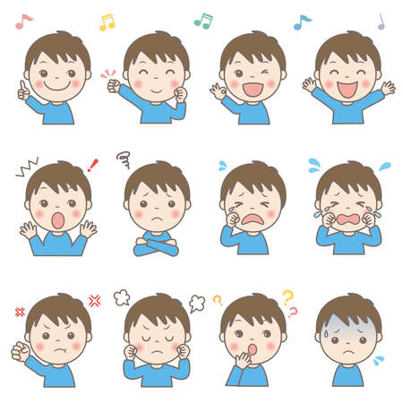 Boy illustration (upper body) variationのイラスト素材