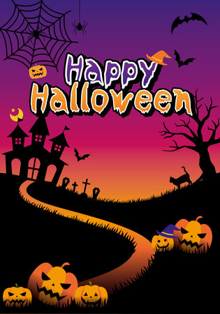 Halloween image poster (vertical type)のイラスト素材