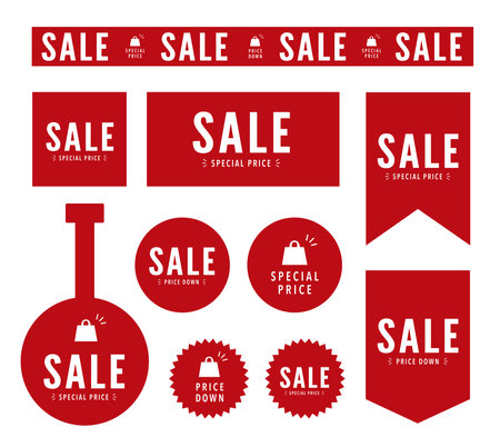 Store decoration sale POP setのイラスト素材