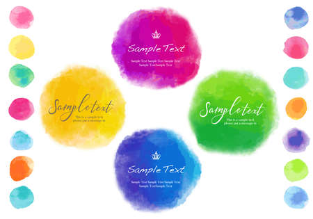 Watercolor style dot paint frameのイラスト素材
