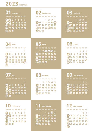 2023 Annual Calendar
square designのイラスト素材