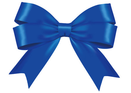 illustration of blue silk ribbonのイラスト素材