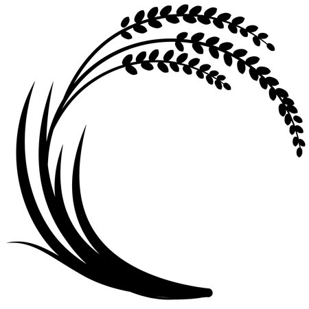 Ear of rice illustration (silhouette)のイラスト素材