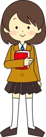 Illustration of the whole body of an exam studentのイラスト素材