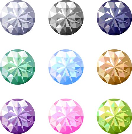 Simple gem illustration icon setのイラスト素材