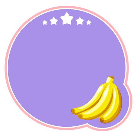 Frame with simple fruit illustrationのイラスト素材