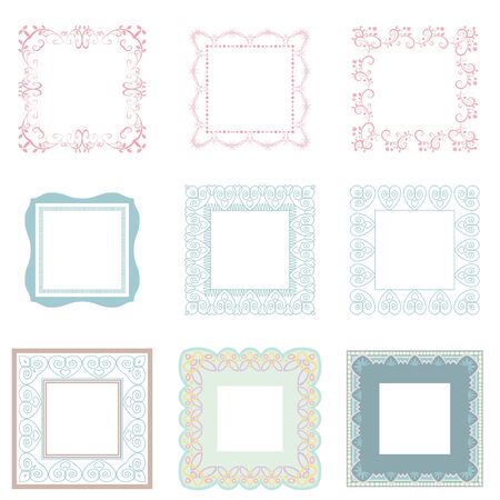 Decorative frame with square designのイラスト素材