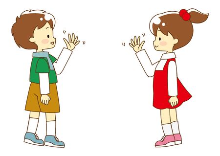 Illustration of various greeting methodsのイラスト素材