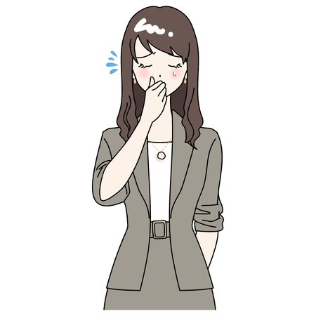 Women who bother to smell cigarettesのイラスト素材