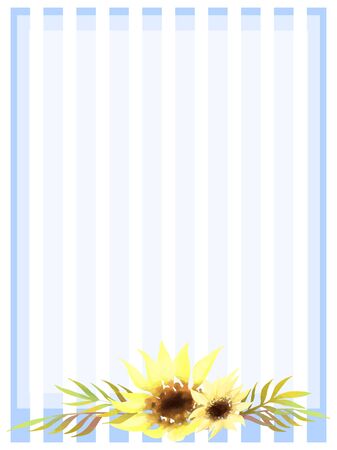 Hand painted watercolor sunflower background materialのイラスト素材