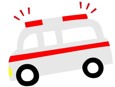 Illustration of a running ambulanceのイラスト素材