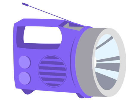 Illustration of a simple flashlight with radioのイラスト素材