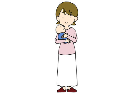 Clip art of mother holding a babyのイラスト素材