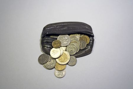 Purse with coinの写真素材
