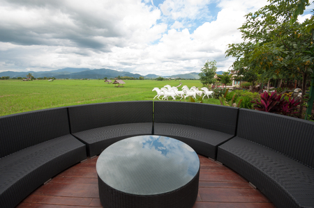 Beautiful rice field for relaxの写真素材