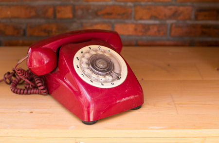 Red vintage telephoneの写真素材