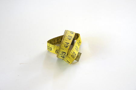 Isolate measuring tape on white backgroundの写真素材