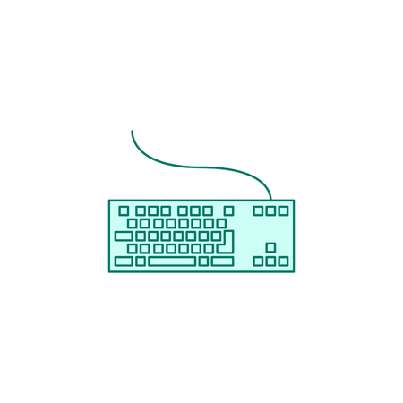keyboard icon filled outline or line style vector illustration. computer hardware and accessoriesのイラスト素材