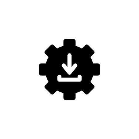 download icon with glyph style vector illustration. Download manager softwareのイラスト素材