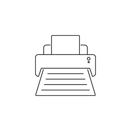 printer icon outline or line style vector illustration. computer hardware and accessoriesのイラスト素材