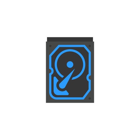 Hard drive icon flat style vector illustration. computer hardware and accessoriesのイラスト素材
