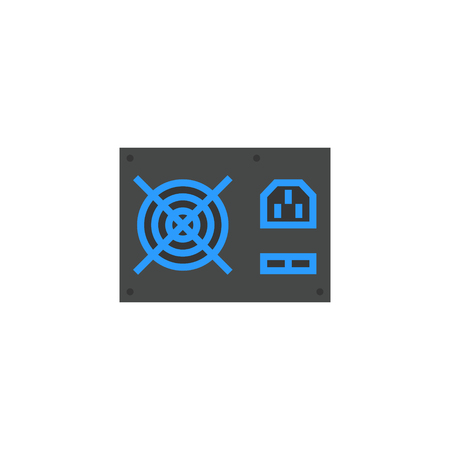 computer power supply unit icon flat style vector illustration. computer hardware and accessoriesのイラスト素材