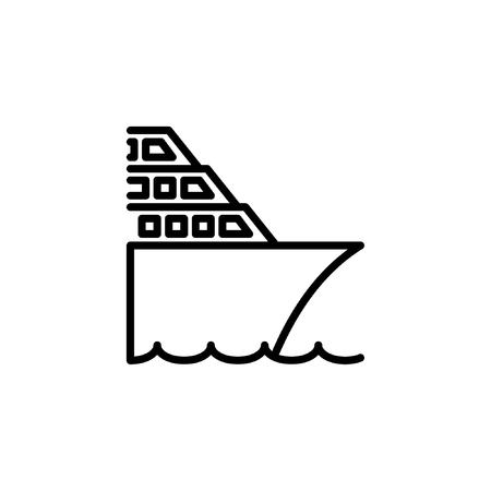 cruise ship icon. line style icon vector illustration. vehicle icon stockのイラスト素材