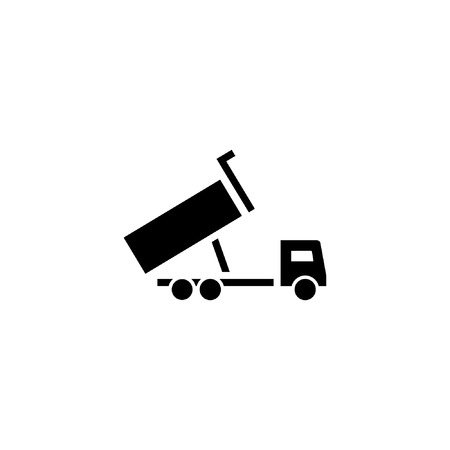 dump truck icon solid. vehicle and transportation icon stock. vector illustrationのイラスト素材