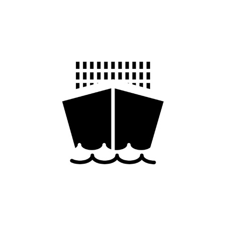 cargo ship icon solid. vehicle and transportation icon stock. vector illustrationのイラスト素材