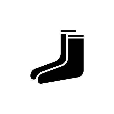 socks Icon with glyph style in black solid. vector illustrationのイラスト素材