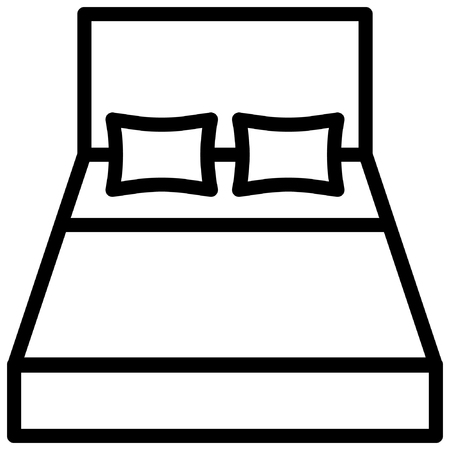 bed icon with outline style. Furniture collection. vector EPS10 Illustrationのイラスト素材