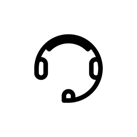 headset icon vector can be used for call center, costumer service, agent support icon on the web, mobile app, business card etc.のイラスト素材