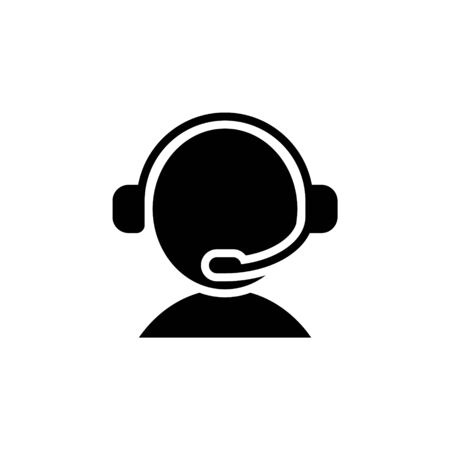 people with headset icon vector can be used for call center, costumer service, agent support icon on the web, mobile app, business card etc.のイラスト素材