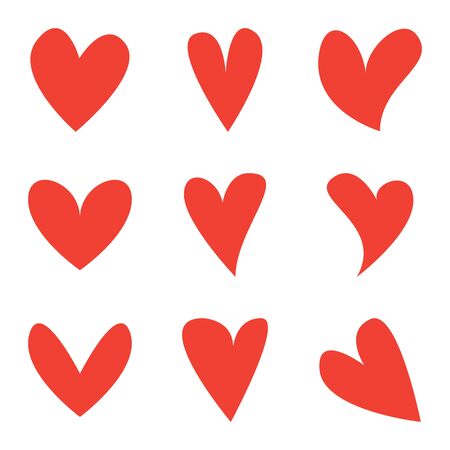 Red Heart Shapes Icon vector, set of Love Icons Symbolのイラスト素材
