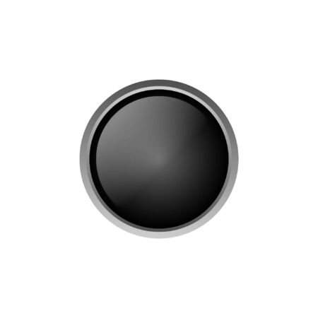 black Glossy 3D vector button isolated . perfect for any purposesのイラスト素材