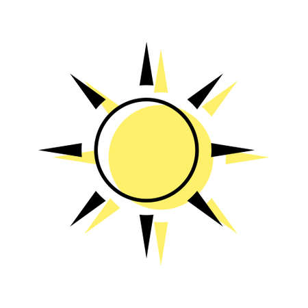 sun icon vector illustration isolated on white background. perfect for any purposesのイラスト素材