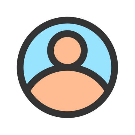 User Icon In Outline Filled Style For Avatar, Profile, Account. Perfect For Interface Symbol. Vector Graphic Illustration Isolated On White Backgroundのイラスト素材